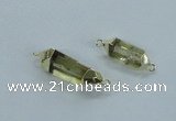 NGC373 10*25mm - 12*30mm faceted nuggets lemon quartz connectors