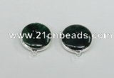 NGC383 18mm flat round agate gemstone connectors wholesale