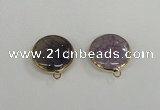 NGC391 18mm flat round agate gemstone connectors wholesale