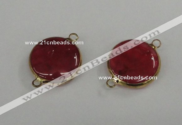 NGC397 18mm flat round agate gemstone connectors wholesale