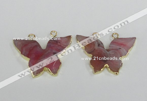 NGC408 30*40mm butterfly agate gemstone connectors wholesale