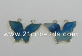 NGC409 30*40mm butterfly agate gemstone connectors wholesale