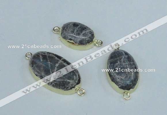 NGC416 15*20mm - 18*25mm oval labradorite gemstone connectors