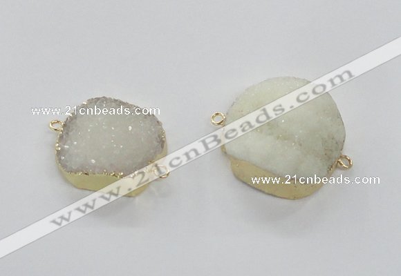 NGC434 20*25mm - 25*30mm freeform druzy agate gemstone connectors