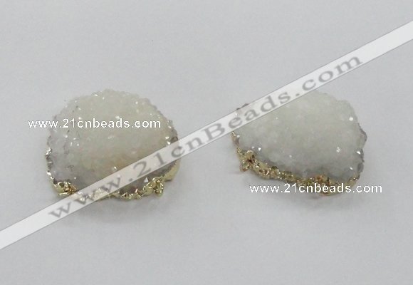 NGC435 25*35mm - 35*40mm freeform druzy agate gemstone connectors