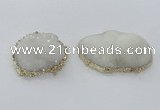 NGC436 38*45mm - 45*50mm freeform druzy agate gemstone connectors