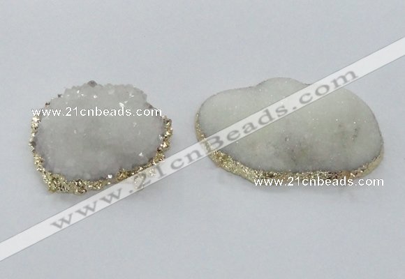 NGC436 38*45mm - 45*50mm freeform druzy agate gemstone connectors