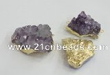 NGC439 20*25mm - 25*30mm freeform druzy amethyst gemstone connectors