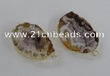 NGC445 18*25mm - 25*35mm freeform druzy agate gemstone connectors