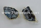 NGC448 18*25mm - 25*35mm freeform druzy agate gemstone connectors