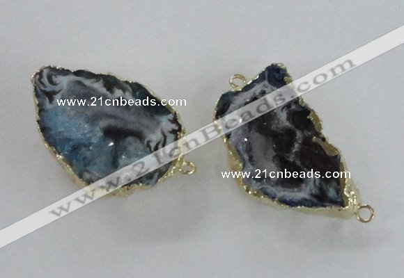 NGC448 18*25mm - 25*35mm freeform druzy agate gemstone connectors