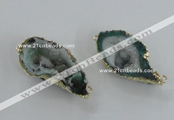 NGC449 18*25mm - 25*35mm freeform druzy agate gemstone connectors