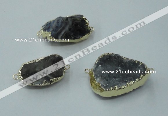 NGC45 18*25mm - 25*35mm freeform druzy agate connectors