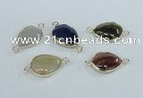 NGC455 13*18mm flat teardrop agate gemstone connectors wholesale