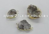 NGC463 15*20mm - 20*25mm freeform druzy agate gemstone connectors