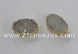 NGC470 20*30mm oval druzy agate gemstone connectors wholesale