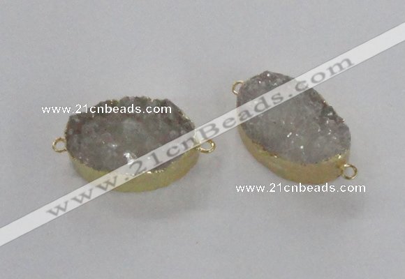 NGC470 20*30mm oval druzy agate gemstone connectors wholesale