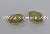 NGC471 20*30mm oval druzy agate gemstone connectors wholesale
