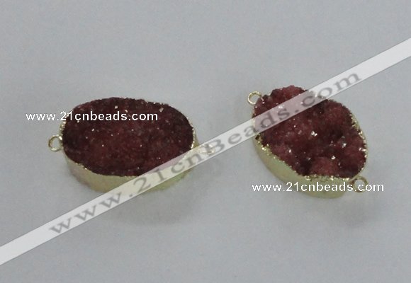 NGC473 20*30mm oval druzy agate gemstone connectors wholesale