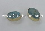 NGC474 20*30mm oval druzy agate gemstone connectors wholesale