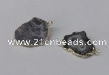 NGC485 15*25mm - 22*30mm freefrom plated druzy agate connectors