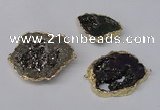 NGC487 25*35mm - 40*45mm freefrom plated druzy agate connectors