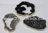 NGC488 45*50mm - 50*60mm freefrom plated druzy agate connectors