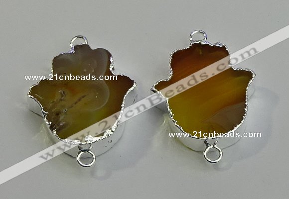 NGC5013 22*30mm - 25*35mm hamsahand agate gemstone connectors