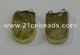 NGC5028 20*35mm - 25*40mm freeform lemon quartz connectors