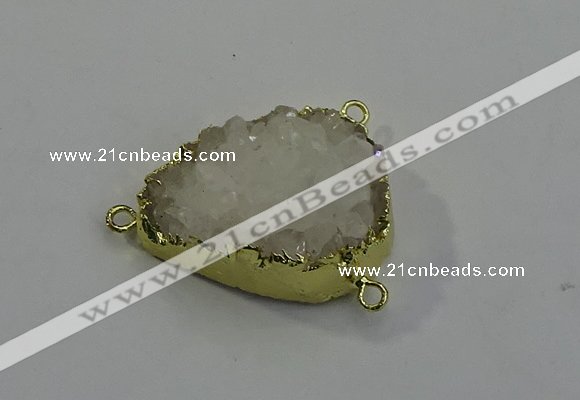 NGC5042 25*30mm - 35*40mm freeform druzy quartz connectors