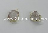 NGC505 8*10mm - 12*14mm freeform plated druzy agate connectors