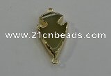 NGC5051 20*35mm – 25*40mm arrowhead lemon quartz connectors