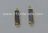 NGC5055 8*28mm - 10*30mm rectangle agate gemstone connectors