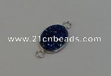 NGC5061 15*20mm oval plated druzy agate connectors wholesale