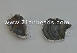 NGC5063 30*40mm - 38*42mm freeform druzy agate connectors