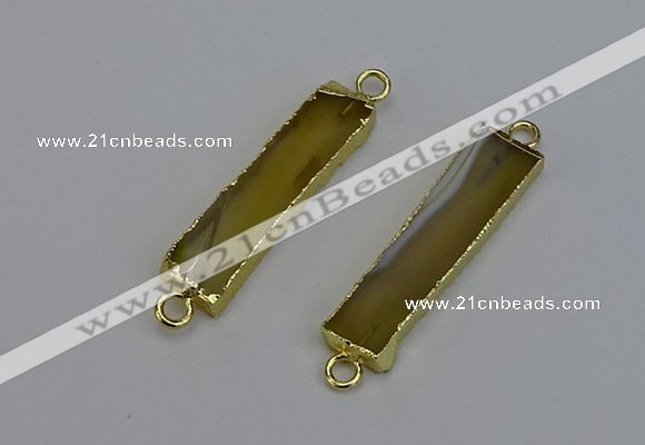 NGC5066 8*35mm - 10*40mm rectangle agate gemstone connectors
