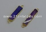 NGC5067 8*35mm - 10*40mm rectangle agate gemstone connectors