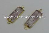 NGC5076 12*30mm - 15*35mm faceted rectangle light amethyst connectors