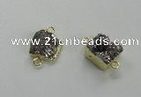 NGC508 8*10mm - 12*14mm freeform plated druzy agate connectors