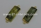 NGC5080 12*30mm - 15*35mm rectangle green rutilated quartz connectors