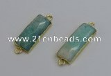 NGC5082 12*30mm - 15*35mm faceted rectangle amazonite connectors