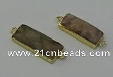 NGC5087 12*30mm - 15*30mm faceted rectangle moonstone connectors