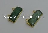 NGC5104 12*30mm - 15*35mm faceted rectangle green aventurine connectors