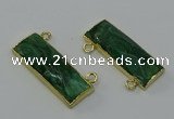 NGC5105 12*30mm - 15*30mm rectangle African green stone connectors