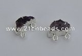 NGC5124 10*20mm - 12*20mm moon druzy amethyst gemstone connectors