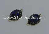 NGC5134 16*20mm oval lapis lazuli gemstone gemstone connectors