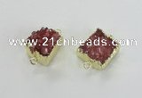 NGC514 15*16mm - 16*17mm freeform druzy agate connectors