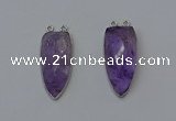 NGC5141 16*35mm - 18*40mm arrowhead amethyst connectors