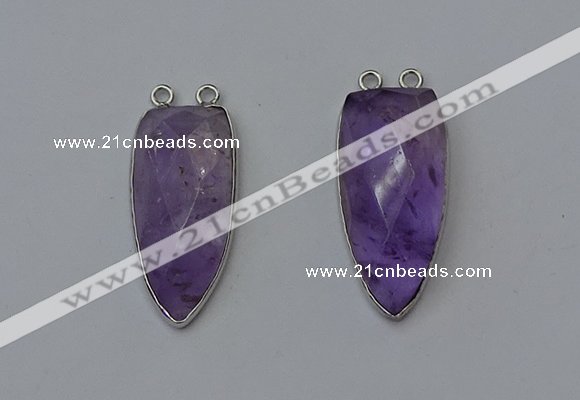 NGC5141 16*35mm - 18*40mm arrowhead amethyst connectors