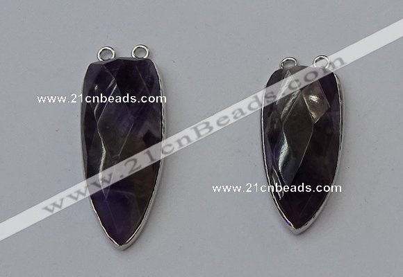 NGC5149 16*35mm - 18*40mm arrowhead amethyst connectors